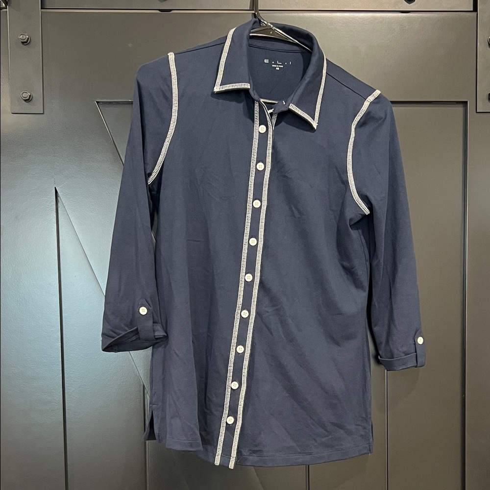 Robert Graham Dark Blue Shirt with White Accents
